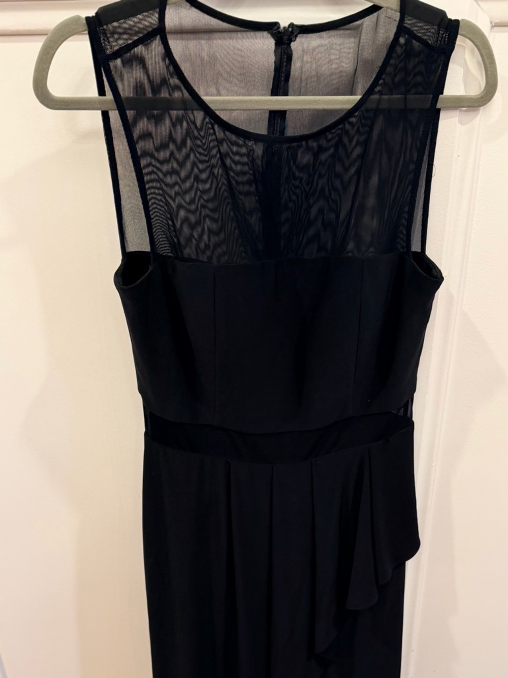Xscape Black Mesh Yoke Maxi Dress